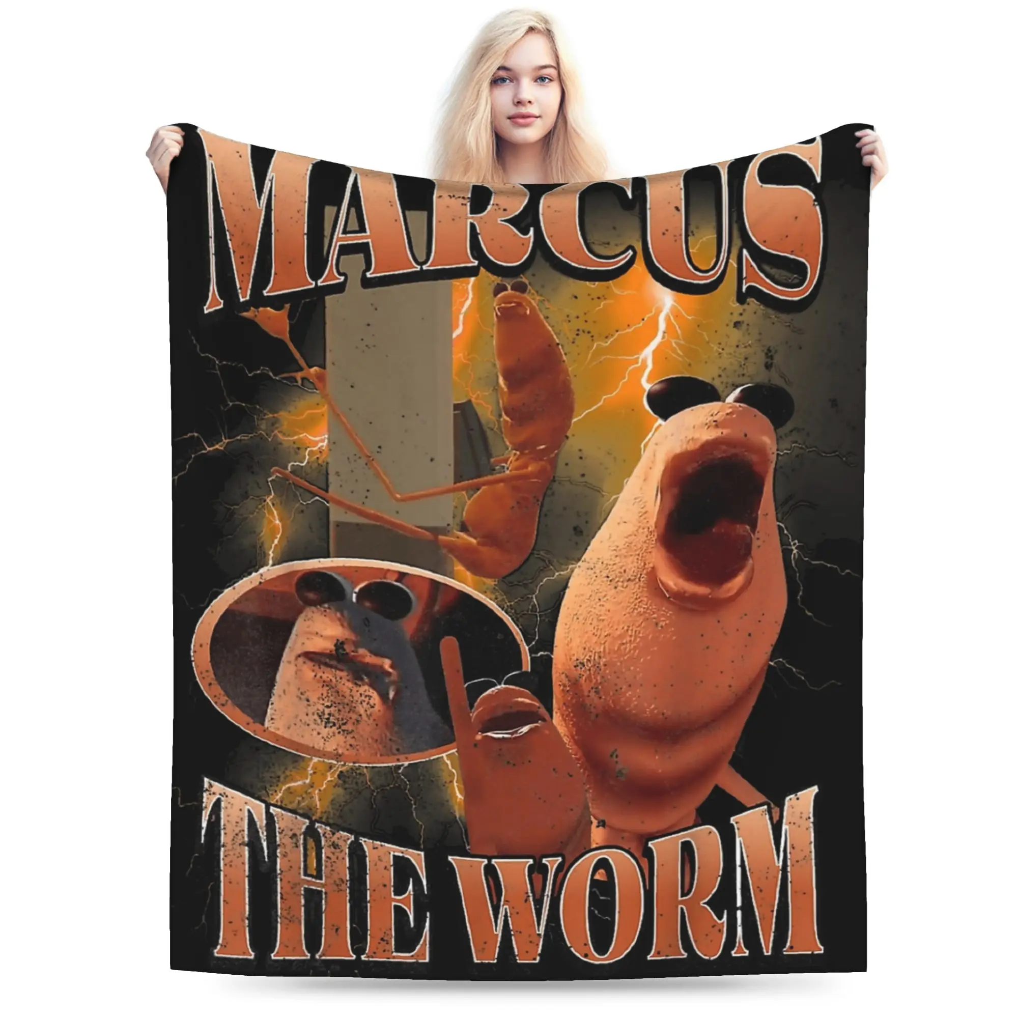 

Расслабляющее забавное одеяло Robert Help Marcus The Worm, декоративное одеяло для кровати, супер мягкое плюшевое коралловое флисовое одеяло для улицы