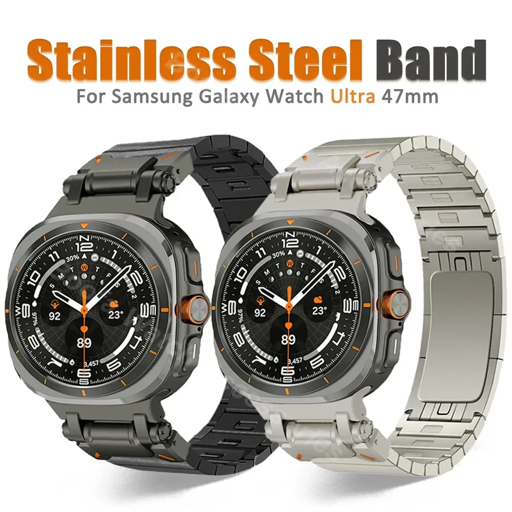 

Luxury Stainless Steel Band for Samsung Galaxy Watch Ultra 47mm Titanium color Bracelet for galaxy ULTRA 47MM ultra Metal Strap