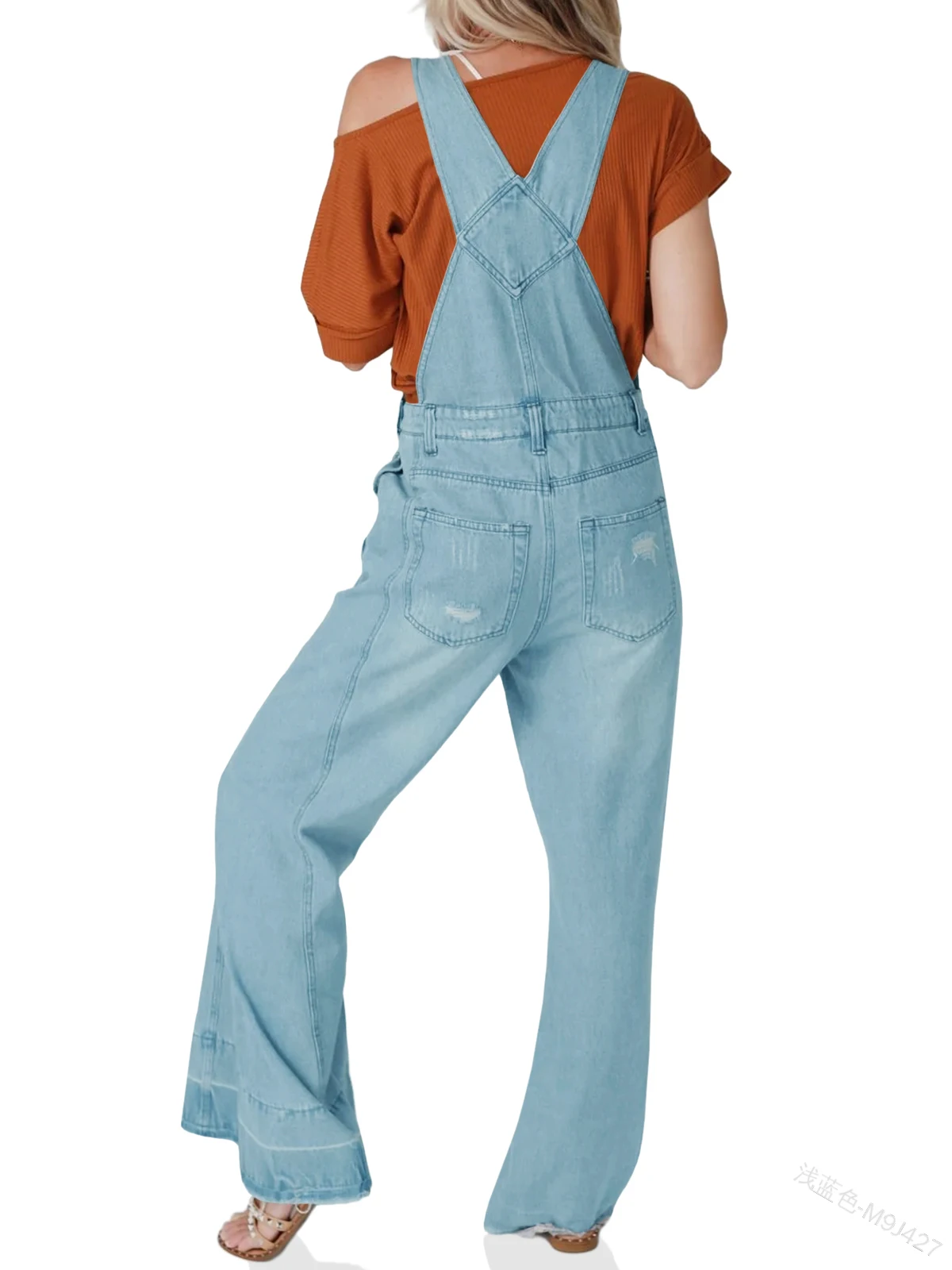 Women's Vintage Denim Overalls Baggy Adjustable Strap Loose Wide Leg Jumpsuits Tide Casual Straight Pants Autumn Pants Women