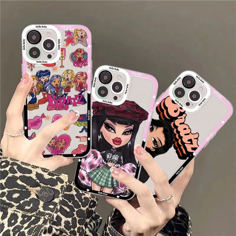 Bratz دمية جراب هاتف آيفون 11 12 13 14 15 16 برو ماكس 7 8 زائد ميني X XR XS SE بولي ياسمين كلوي اليشم ساشا كاميرون