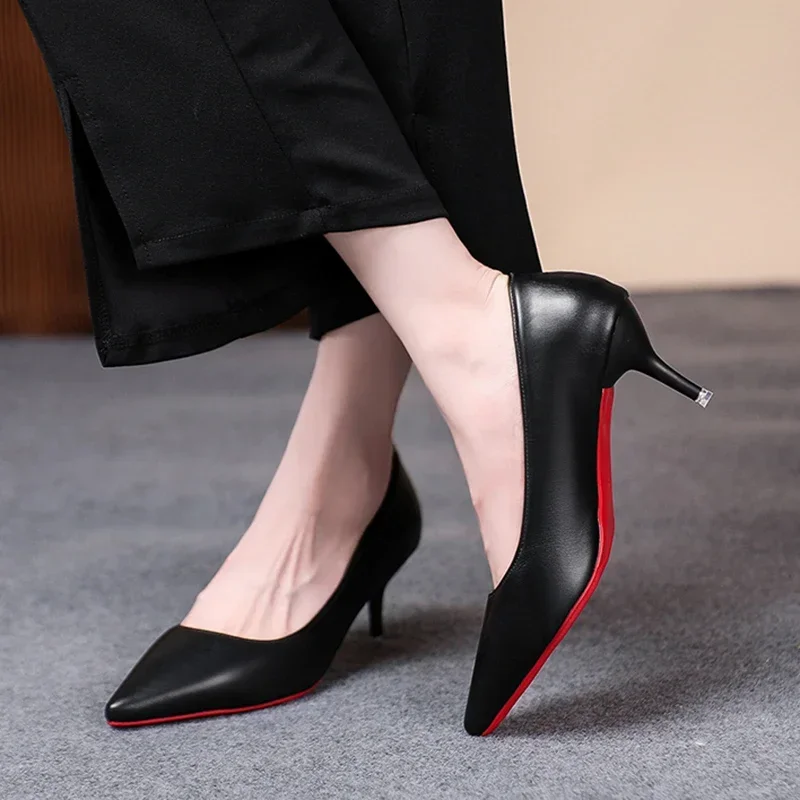 Classic Black Stiletto Heels Pumps Women 2024 Spring Patent Leather Office Shoes Woman Plus Size 43 Pointed Toe High Heels Shoes image 4