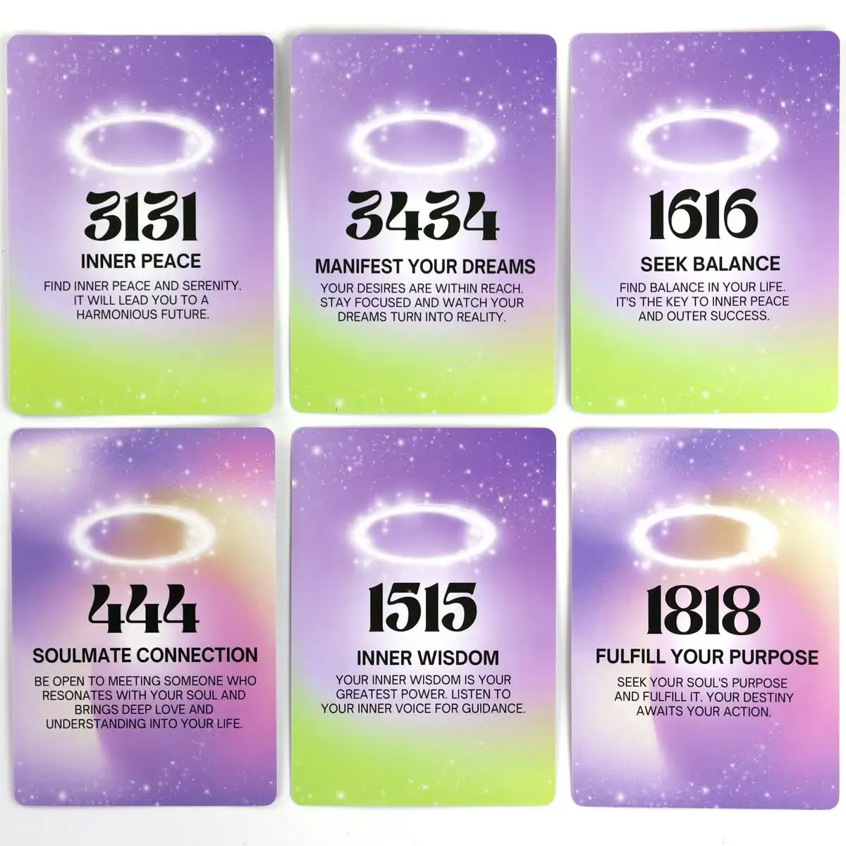 Baralho de oracle de números de anjo para receber orientação divina 40 unidades de cartões de numeração 10,4 * 7,3 cm