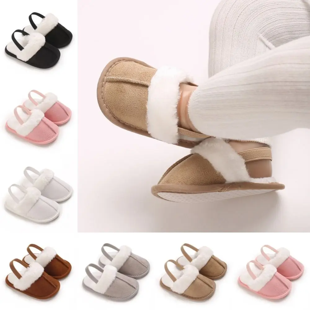 

0-18M Baby Cotton Slippers with Insulation Winter Warm Indoor Walking Shoes Anti-slip Soft Sole Toddler Shoes Infant Girls Boys