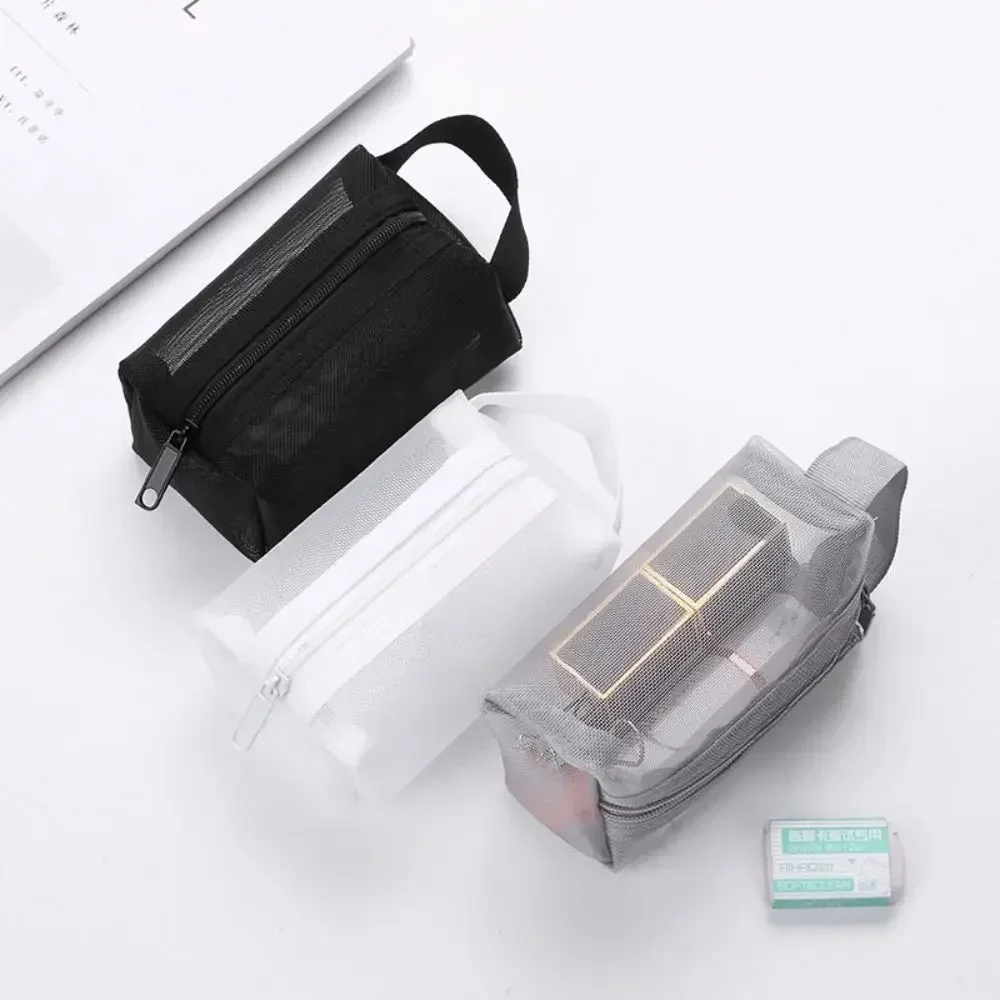 

Large Capacity Key Bags Transparent Cosmetic Bag Square Mesh Storage Pouch Mini Zipper Coin Purse Mini Wash Bag Makeup Pouch