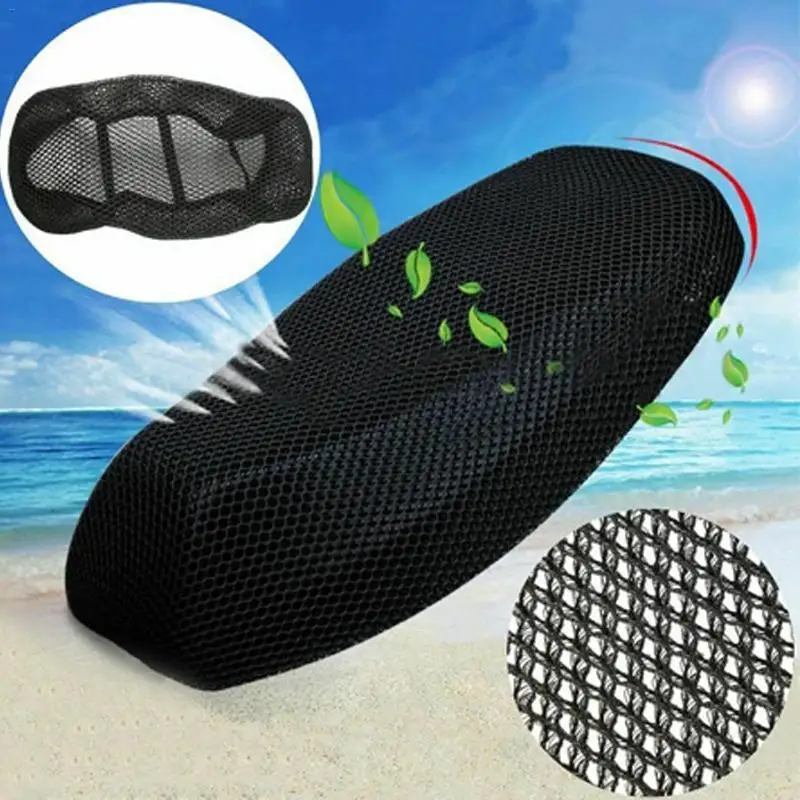 Motorcycle Seat Cushion Cover Electric Car Summer Breathable Insulation Sunshade Seat Cover 3D Honeycomb Mesh Elastic Seat Cover