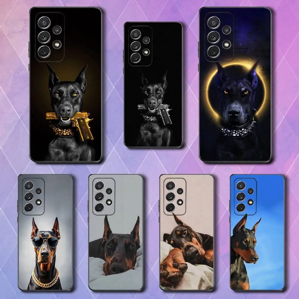 

Hot Pet Doberman Dogs Phone Case For Samsung S25,S24,S23,S22,S21,S20,S10,Ultra,Plus,Lite,FE,Soft Silicone Black Cover