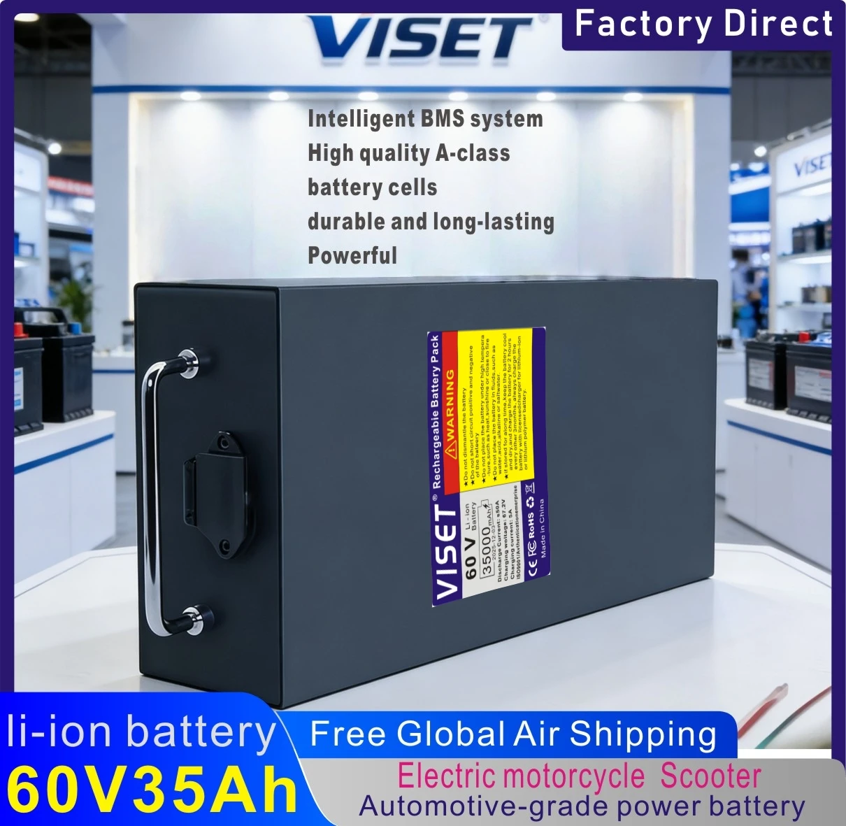 2026 جديد لبطارية دراجة نارية كهربائية هارلي 60 فولت 20 أمبير-35 أمبير 18650 بطاريات ليثيوم مقاوم للماء Citycoco سكوتر قابل للطي #2