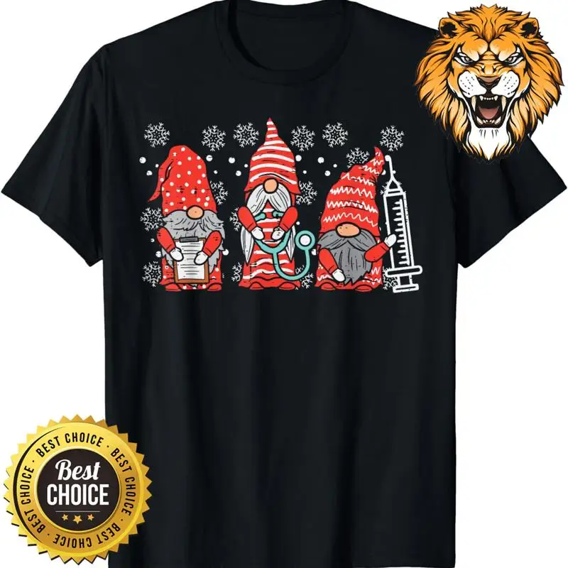 Nurse Christmas Gnomes Cute Xmas Scrub Top For Nurses T-Shirt