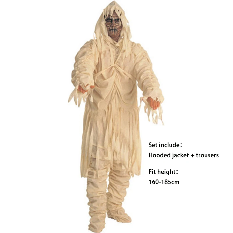 Jack the Ripper Adult Scarecrows Scary Cosplay Mummy Men Costumes Bandaged Grim Reaper Ghost Party Outfit Halloween Jackson clo view 2