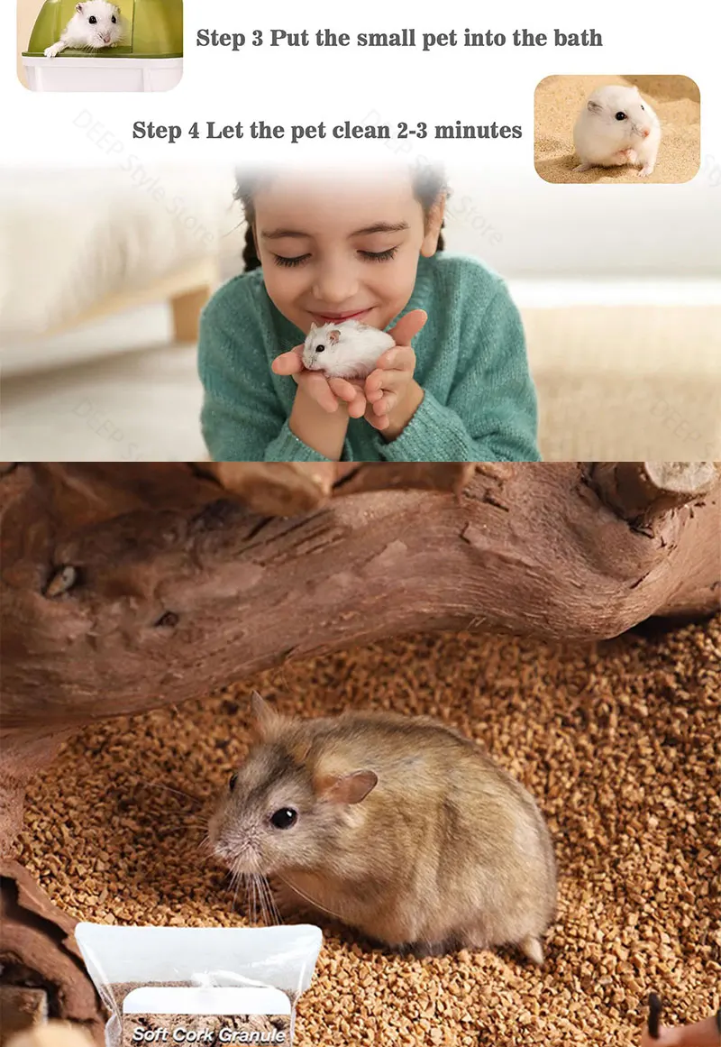 Staubfreies Walnuss-Sandbett, Deodorant-Streu für Hamster, Rutin-Hamster, Hühner, Syrische Hamster, Ratten, Nest, Landschaftsgestaltung für Kleintiere – Detail 8