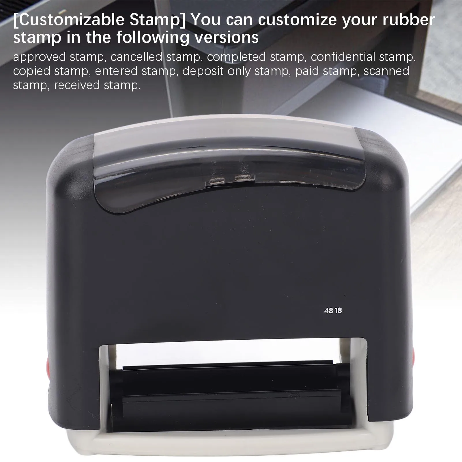 التحبير الذاتي ختم عنوان ختم 48x18 مللي متر قذيفة سوداء رقم رسالة رمز مزيج ختم شخصية التلقائي الختام