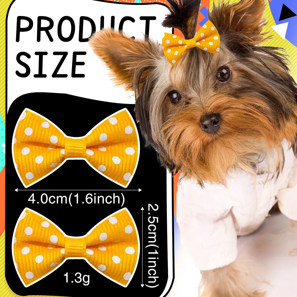 40 Stuks Bulk Hond Bows Haaraccessoires Huisdieren Grooming Haarspeldjes Dot Hond Kat Bows Haarspeld Meisjes Barrette voor kleine Honden Levert