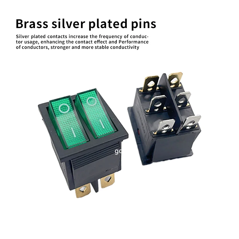 1PCS KCD8 6PIN 16A 250V 20A 125V Double Light Switch Rocker Switch Waterproof ON-OFF KCD6 Boat Power Switch