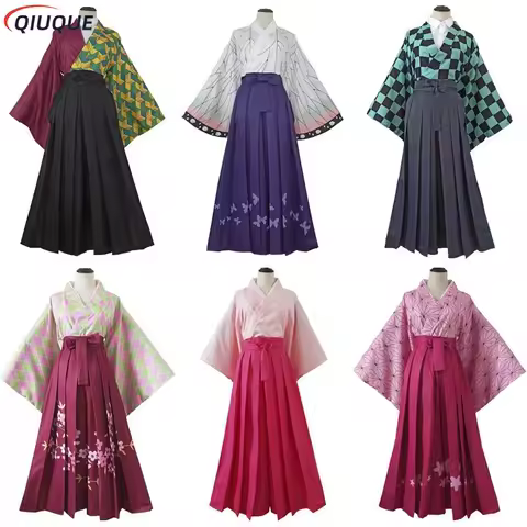 Kamado Tanjirou Nezuko Kochou Shinobu Tomioka Giyuu Kanroji Mitsuri Tsuyuri Kanao Cosplay Costume Kimono Dress Anime Suit