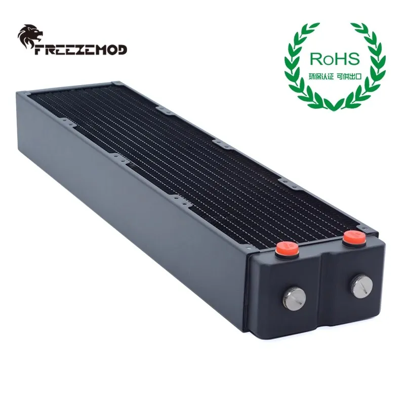 FREEZEMOD Radiator 480 65mm, Red Copper/ 3 Layers/120mm Fan Computer Water Cooling Liquild Cooler Heat-exchanger, TSRP-HP65-480