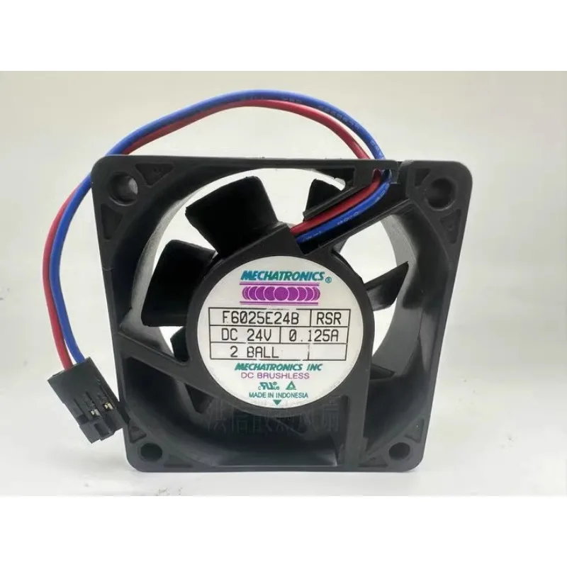 Original NEW Fan for NONOI F6025E24B RSR DC24V 0.125A Frequency Converter Cooling Fan 6025 60*60*25MM