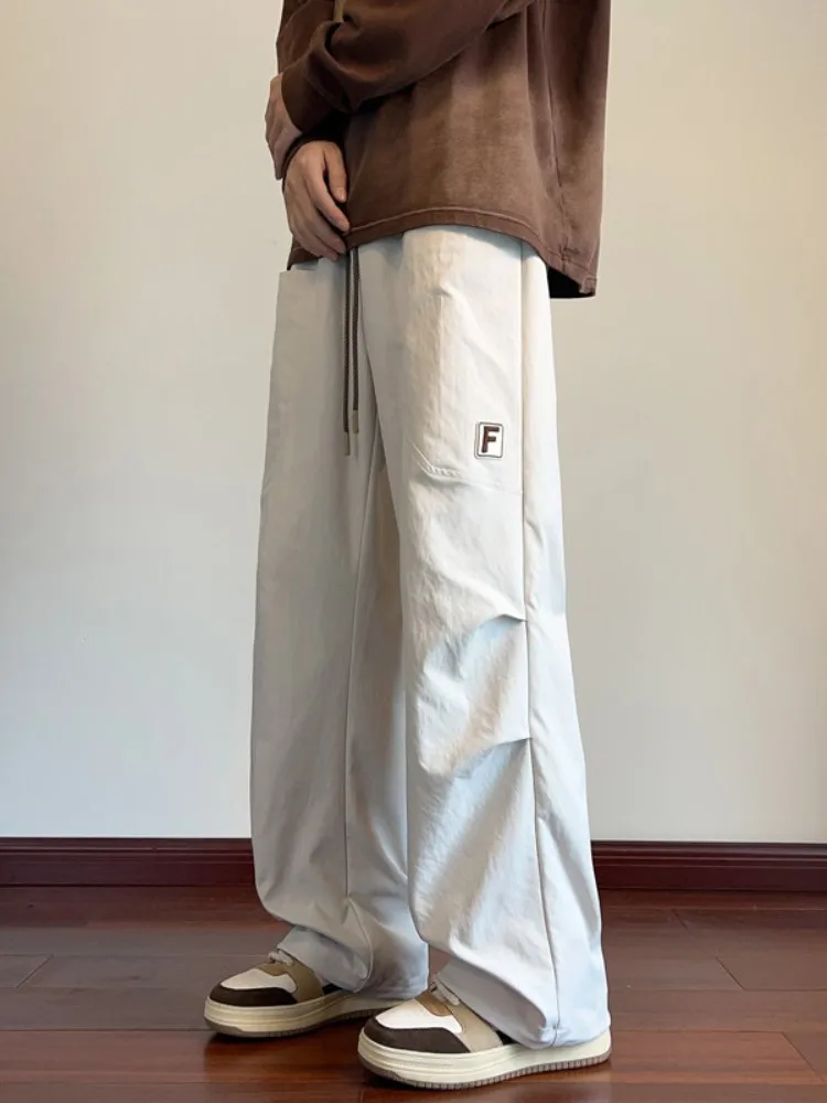

Casual Straight Leg Men's Pants Spring 2025 New Loose Wide Leg Design Sensation Teenager Feeling Long Trousers Faionable Yo...