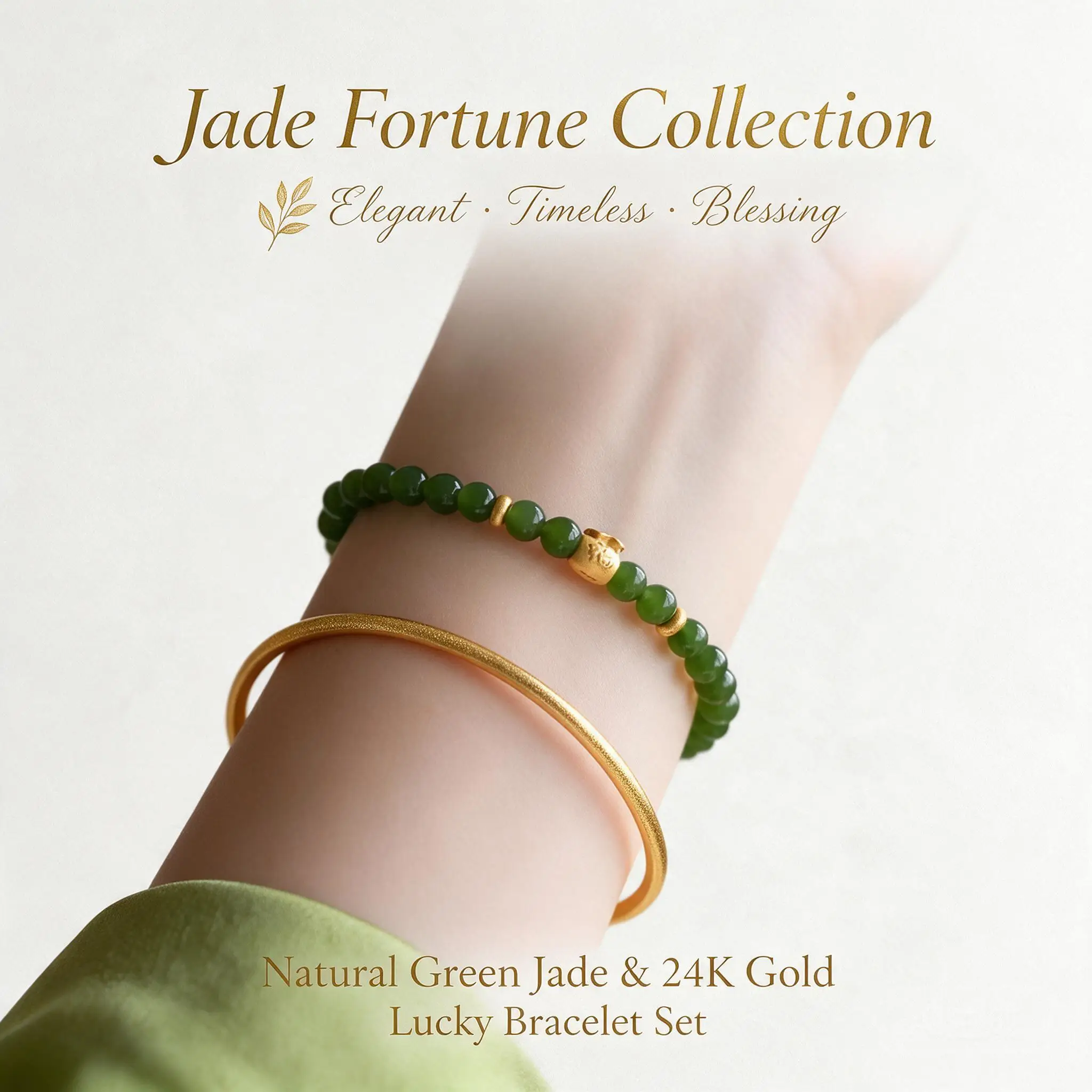 Chinese Style 5mm Real Hetian Jade Beaded Handstring Bracelet Lucky Wealth Charm Auspicious Blessing Fine Jewelry Gift For Women