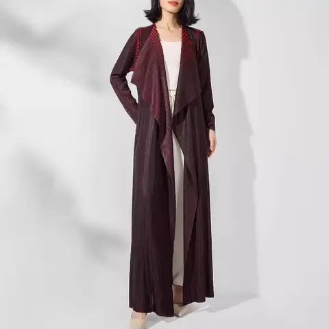 Miyake 여성용 플리츠 컬러 바람막이 재킷, 루즈한 라지 사이즈 가디건, 라지 라펠 롱 스트레치 로브, 2024 패션 Best5 Miyake 여성용 플리츠 컬러 바람막이 재킷, 루즈한 라지 사이즈 가디건, 라지 라펠 롱 스트레치 로브, 2024 패션 Best5