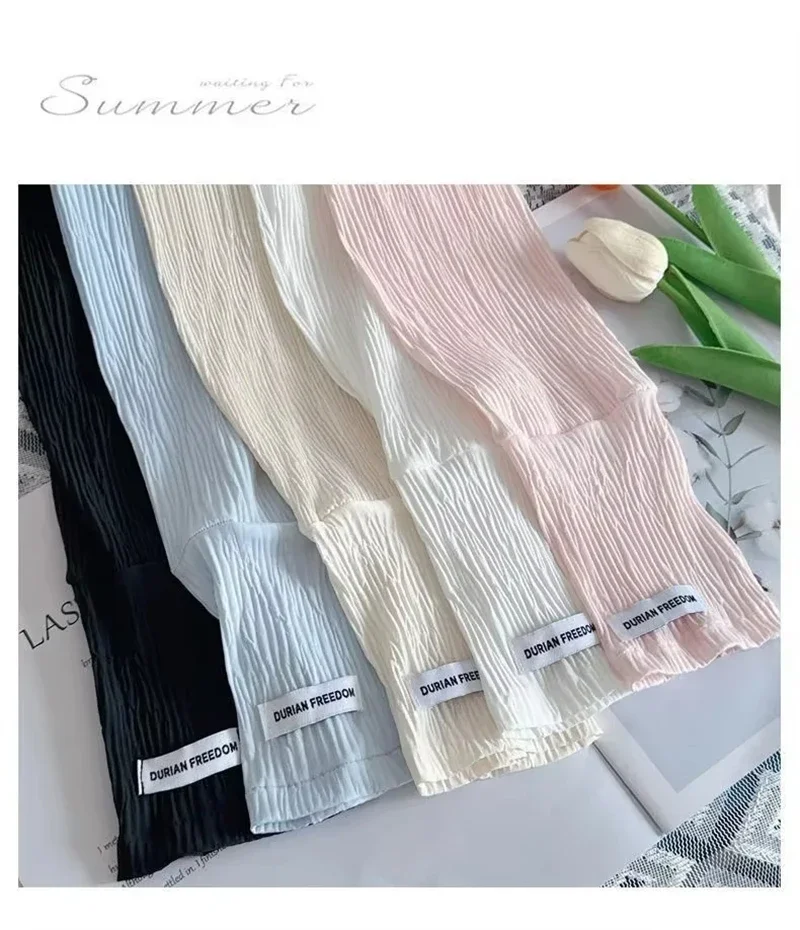 Ice Silk Sunscreen Sleeves Solid Color Simple Korean Version Outdoor Fashion Driving Cycling UV  Sun Shading Protection Summer view 6