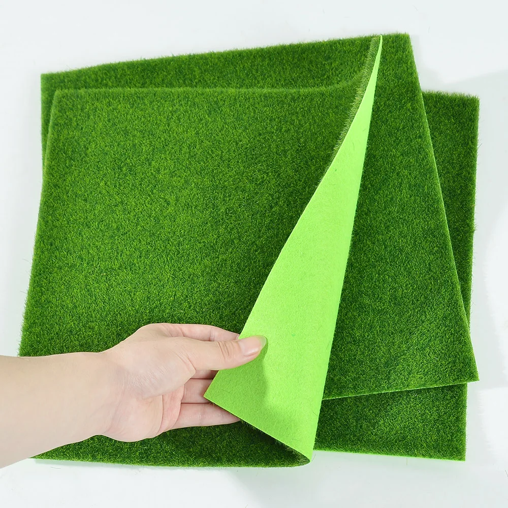 1/4PCS Artificial Grass Mat Grassland Moss Lawn Turf Carpet DIY Dollhouse Micro Landscape Garden Home Floor Wedding Decorations