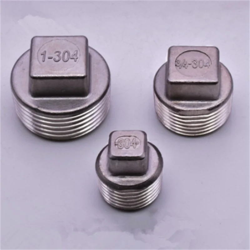 5pcs 304 Stainless steel Square Head Pipe fitting Plug 1/8