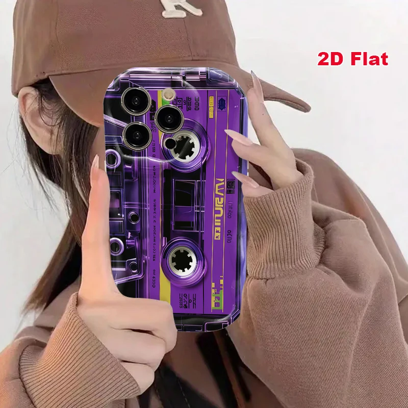 2D Flat Soft Silicone Phone Case For iPhone 18Promax 18Pro 17Promax 17 16Promax 16 15 14 13 12 11 XSmax X/XS Shockproof Transparent Funda Cover