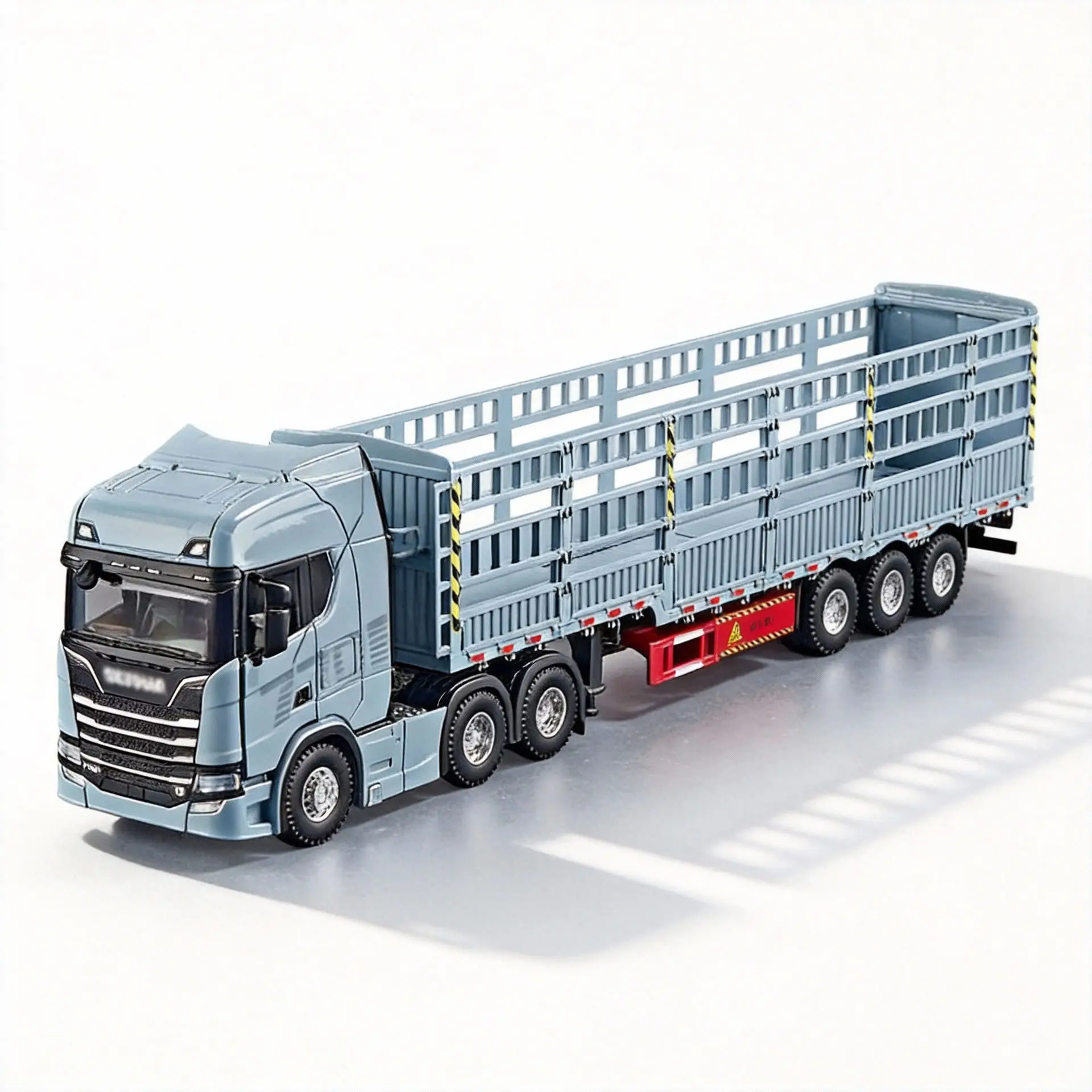 1:50 Car Mdel High Hurdle Transporter Alloy Engineering Vehicle Imitates Real Large Sand Table Toys
