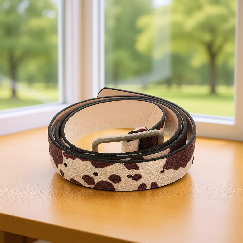 

PU Cow Print Belt Adjustable Western Women Jeans Shorts Daily Dating Party Bar Casual Wear Western Belts for Women