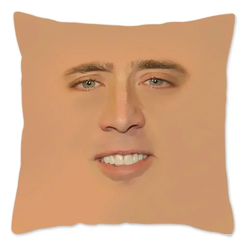 Magical Nicolas Cage Cushion Cover with Sequins Super Shining Reversible Color Changing Pillow Cover 45*45cm Home Car Decoraion