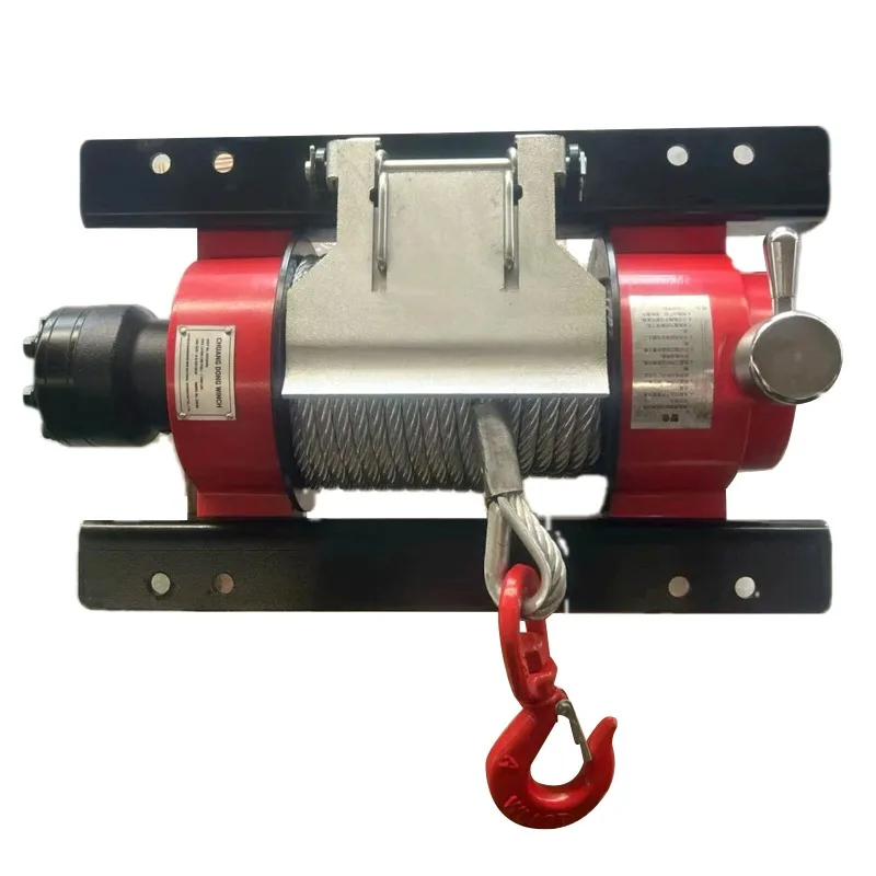 Hydraulic winch for flatbed trailers