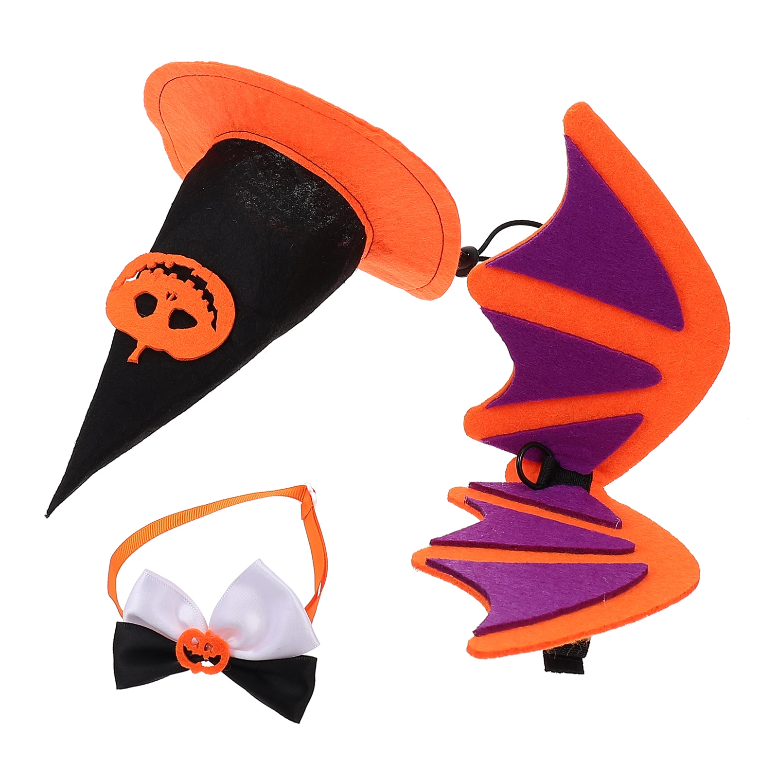 

Halloween Pet Hat Bat Wings Pumpkin Design Non woven Dog Costume Reusable Washable Adjustable Fits Cats Dogs Party Decor