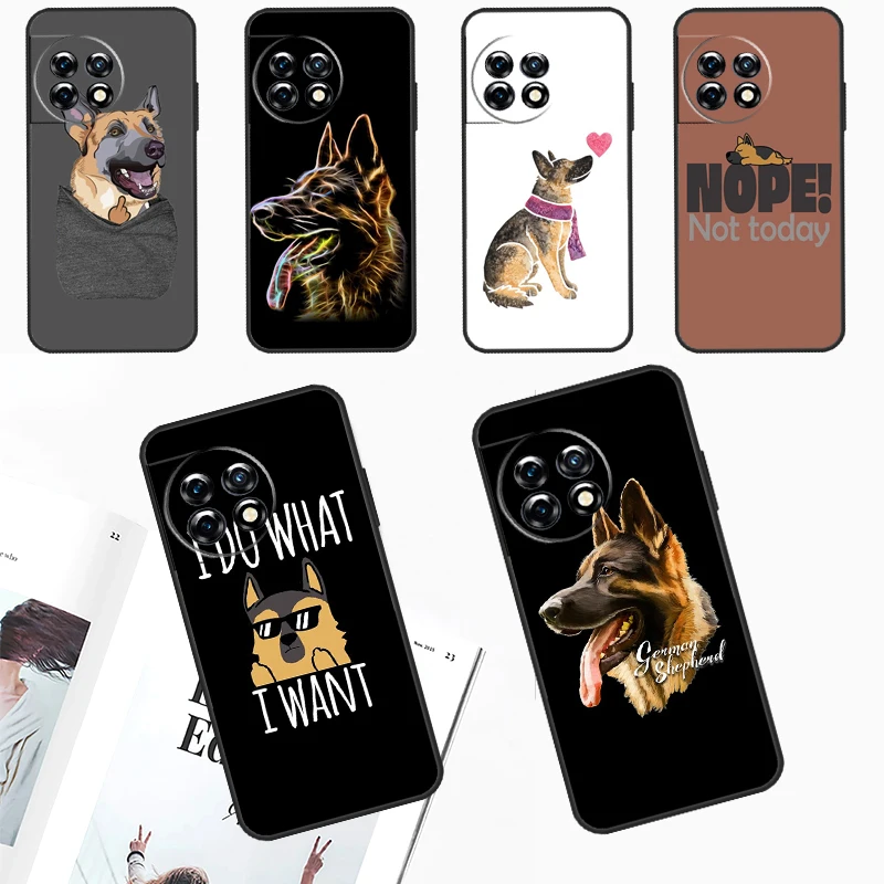 German Shepherd Dog Cartoon Case For OnePlus 12 11 9 10 Pro 9RT 10T 10R 12R OnePlus Nord N10 N20 CE 2 3 Lite 2T Cover