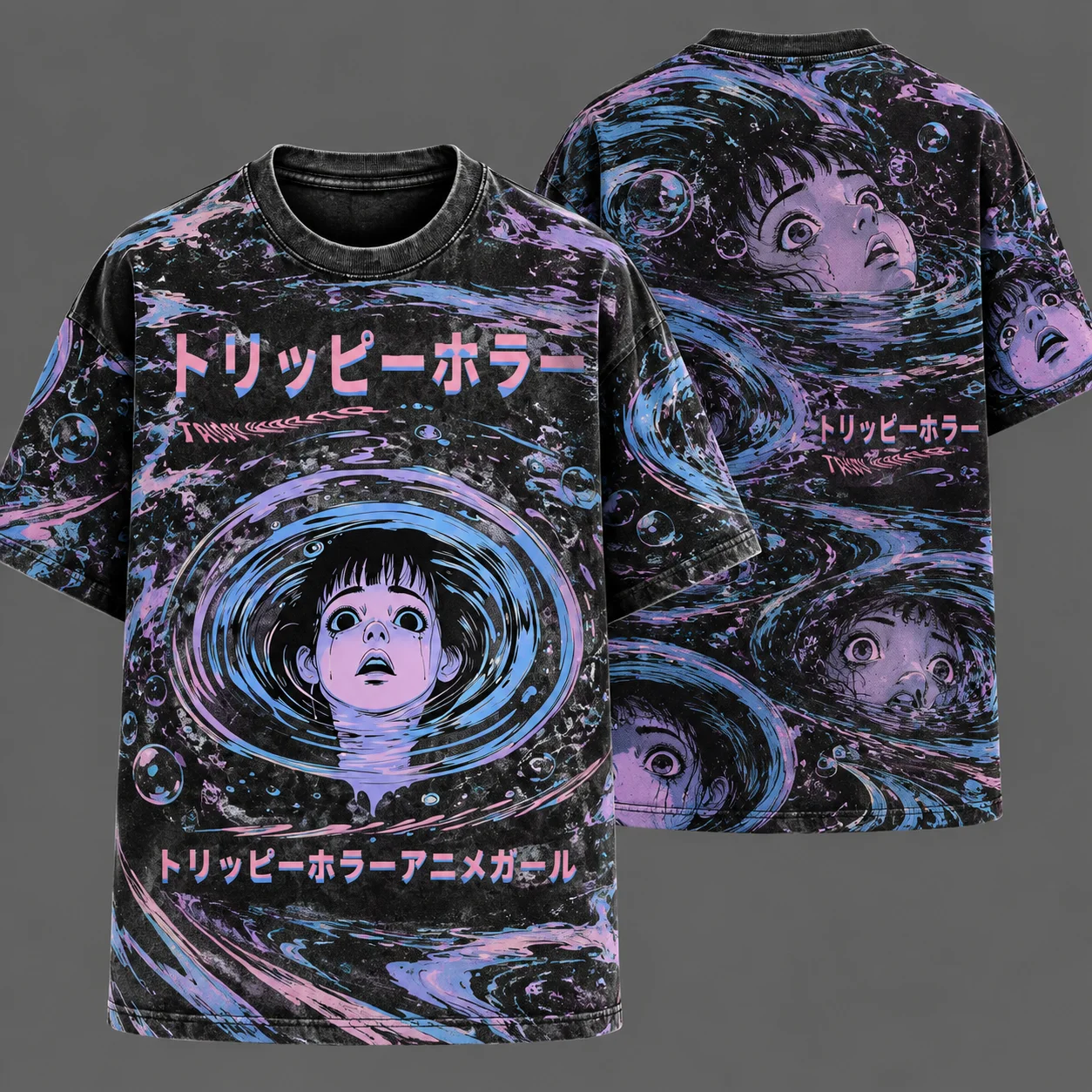 Vintage Horror Anime Junji Ito Uzumaki Graphic T-shirt Men Women Manga Retro Oversized T Shirt Y2k Casual T-shirts