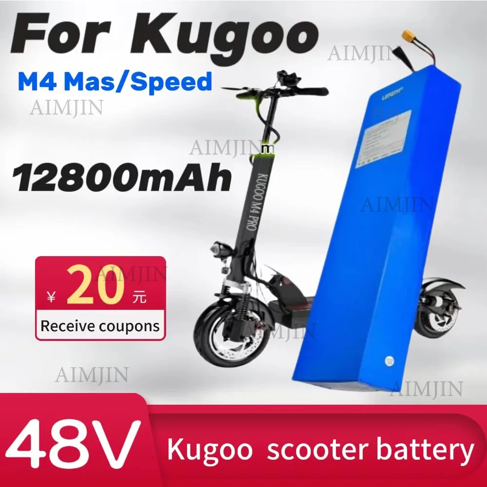 

For Kugoo M4 48V 12.8Ah 13S4P 18650 Li-ion BMS Power Battery Pack，Replacing Electric Scooter