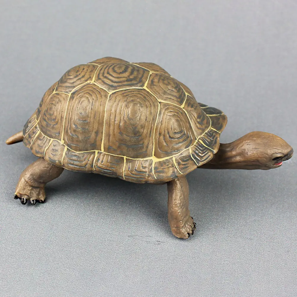 

2Pcs Plastic Turtle Ornament Realistic Land Tortoise Statue for Home Garden Decoration Desktop Shelf Lifelike Artificial Turtle