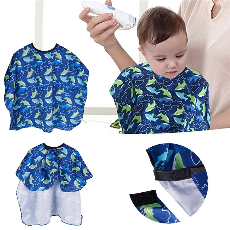 Salon Waterproof Hair Cutting Gown Cape Nylon Hairdresser Cape Sea Fish Patterned Barber for Kids Child Waterproof