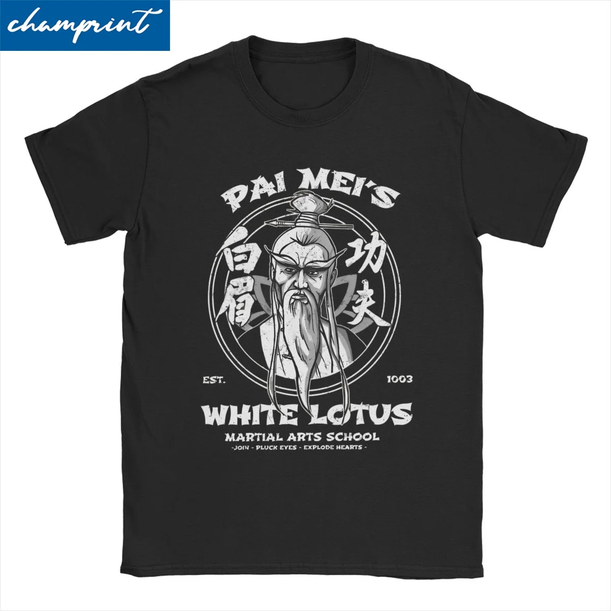 Men Women T-Shirt Pai Mei White Lotus Funny 100% Cotton Tees Short Sleeve Fists of the White Lotus T Shirt O Neck Tops Summer