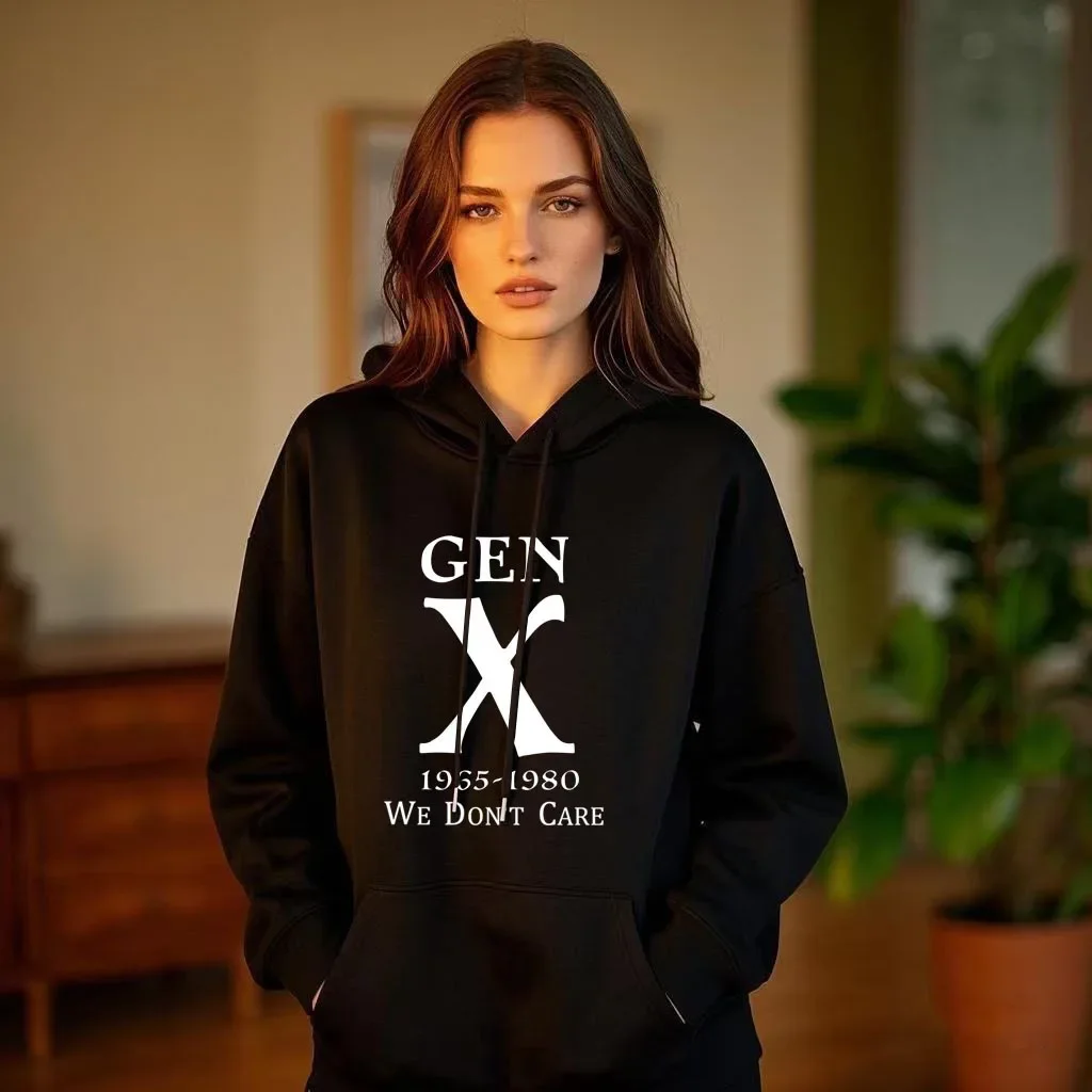 سويت شيرت بقلنسوة من Vintage Gen X 1965-1980 بلوفر مريح على طراز الشارع متوفر بـ 12 لونًا لملابس غير رسمية مريحة