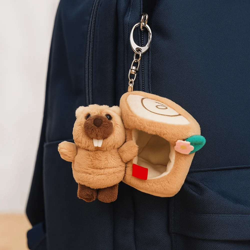 

PP Cotton Simulation Groundhog Plush Keychain Fluffy Bag Charms Lifelike Marmot Pendant Doll Hanging Comfortable