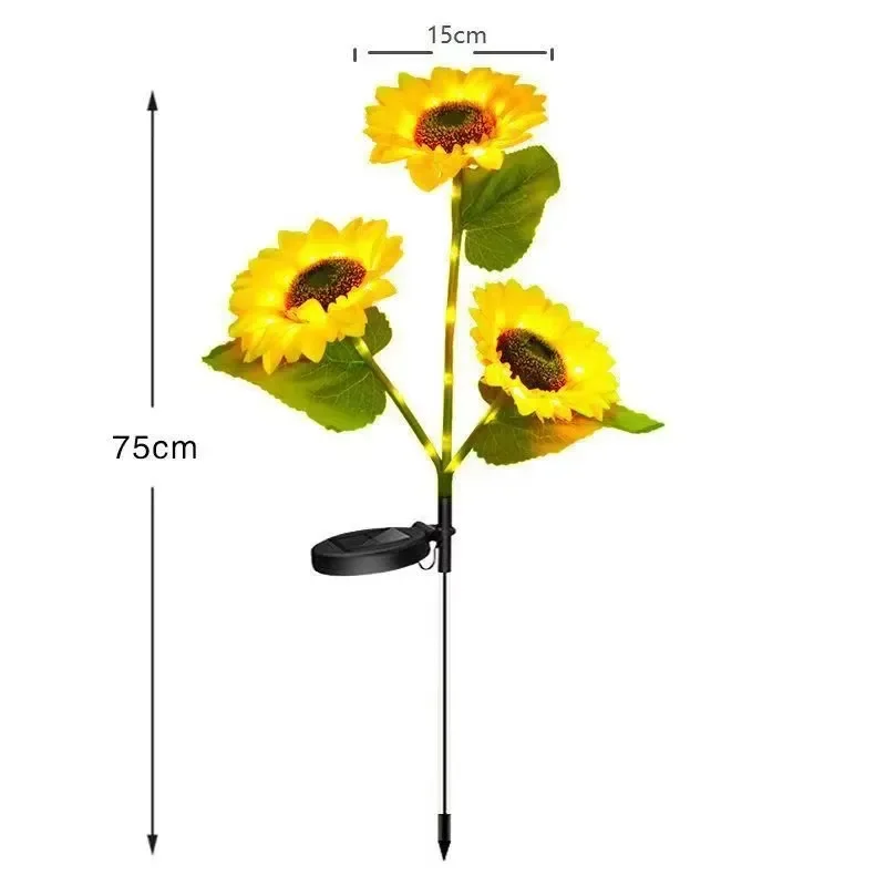 for  Solar Garden Light Outdoor Rainproof Sunflower Landscape LED Floor Plug-in Light  Garden Lawn Decoration