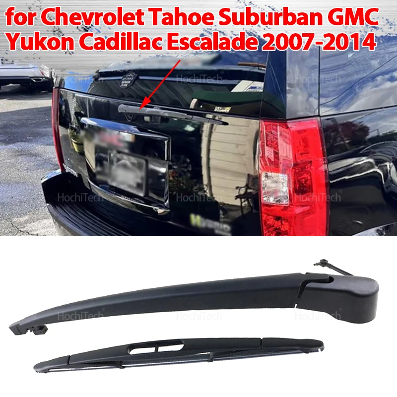 For Chevrolet Tahoe Suburban GMC Yukon Cadillac Escalade 2007-2014 Black Rear Windshield Wiper Arm And Blade Black Replacement