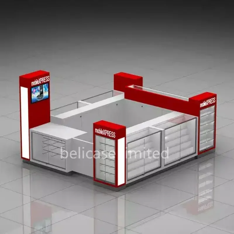 （customized）Mobile Phone Kiosk Design Shopping Center Electronics Retail Display Showcase Cell Phone Accessories and Repair Kios