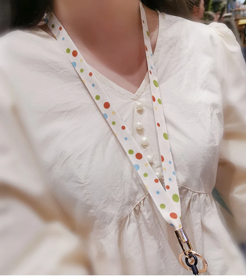 Fashion Mobile Phone Lanyard Universal Aesthetics Print String Long Hanging Neck Strap Rope For Keys Working ID Card Keychain