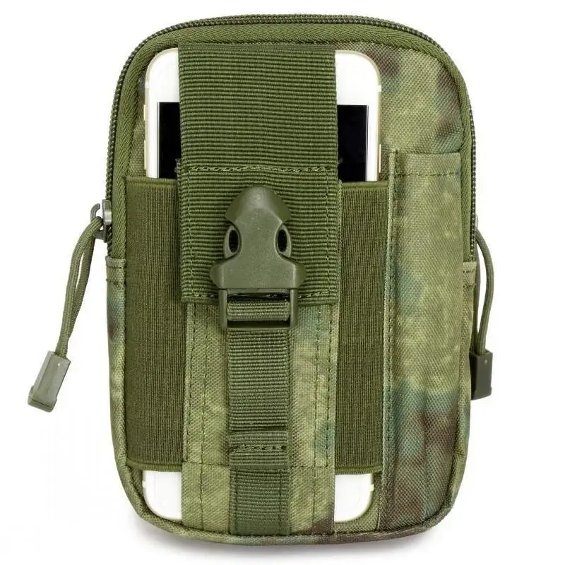 1000D Nylon Tactical Bag Outdoor Molle Pouch Belt Waist Pack Bag Phone Pocket Waist Fanny Pack for Outdoor Sports Running Hiking