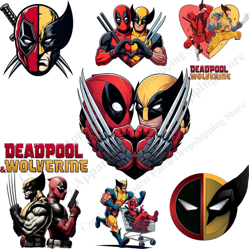 

Deadpool & Wolverine Iron on Patches for Clothing Patches on Clothes DIY Heat Transfer Stickers Clothes Thermal Patches Clothing