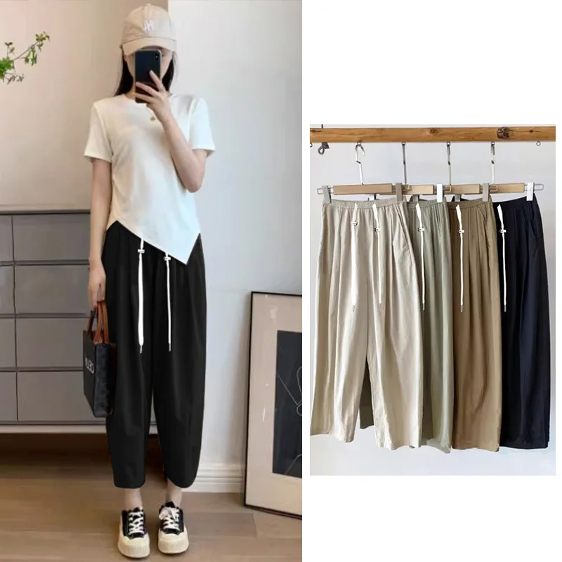 Maternity Wide Leg Pants Solid Color High Waist Pregnant Woman Straight Trousers Long Loose Pregnancy  Outer Wear