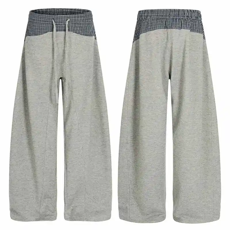 

Клетчатые повседневные брюки с талией для мужчин и женщин, уличная одежда Y2k, модные свободные спортивные широкие мешковатые брюки, спортивные брюки