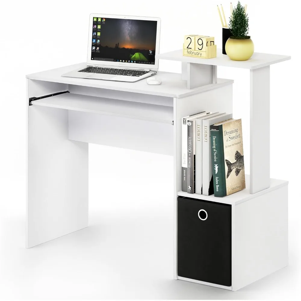 Versatile Home Office Desk for Computer Work in White and Black