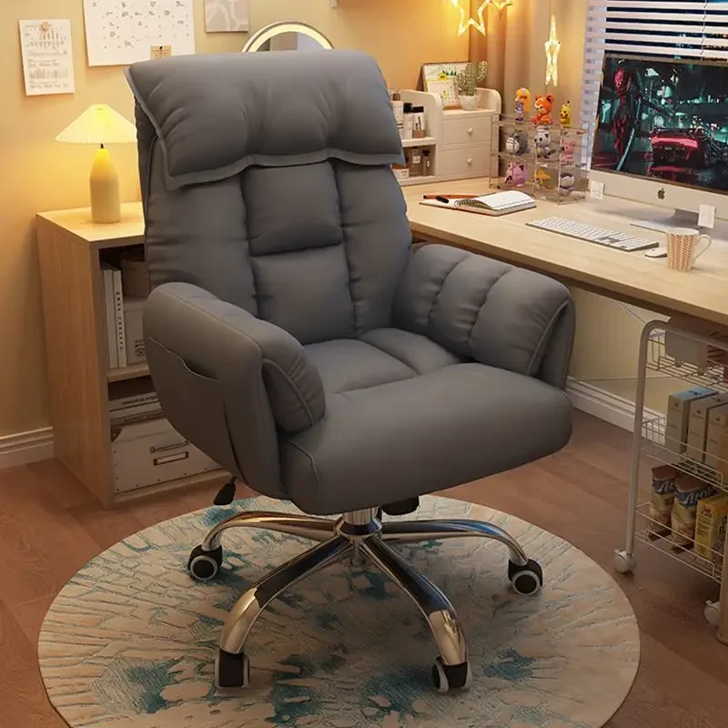 Компьютерное кресло, мягкое удобное эргономичное офисное кресло, домашнее игровое кресло с телескопической подставкой для ног, регулируемая высота подголовника